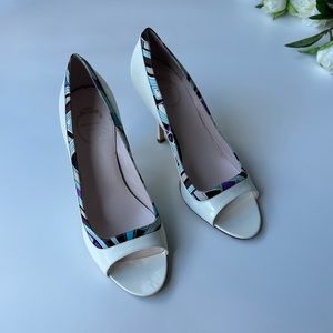 Emilio Pucci Print Peeptoe Pump